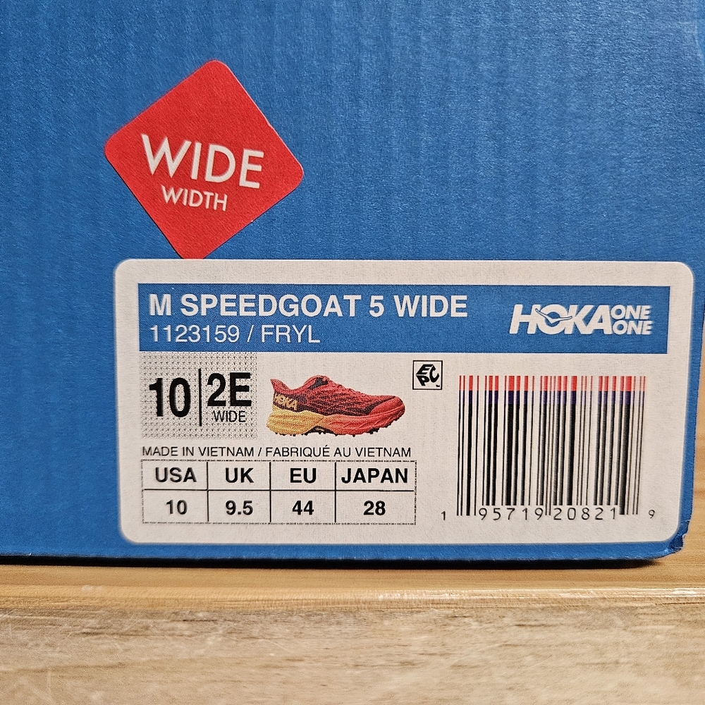 Hoka One One Speedgoat 5 Wide 2E Mens Running Shoes Sneaker 1123159 - Picture 10 of 11